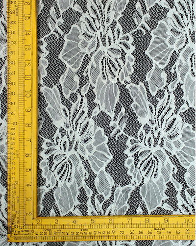 Polyester Floral Design 6 Lace Cut Work Fabric (RFD)