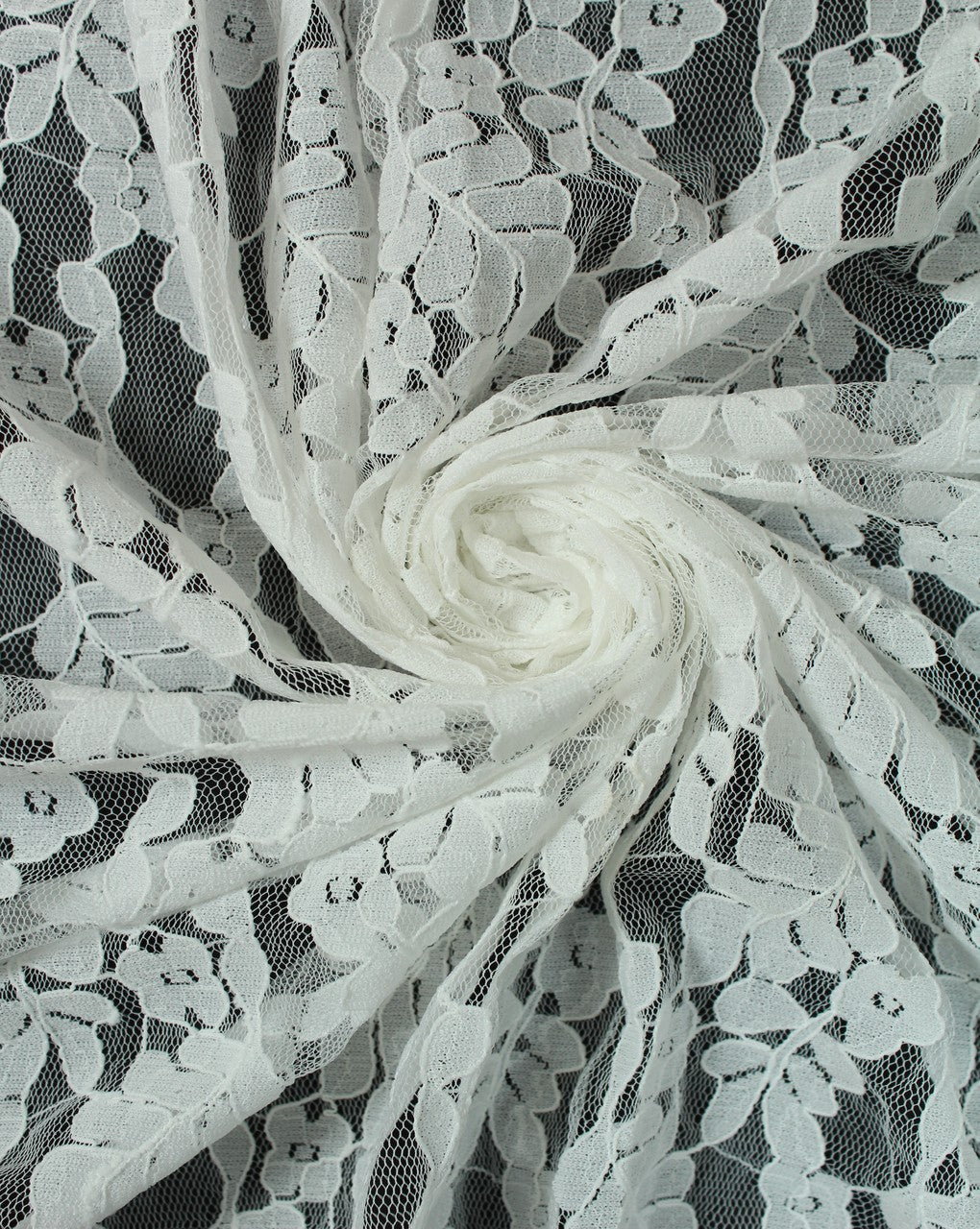 Polyester Leaf Design Lace Cut Work Fabric (RFD)