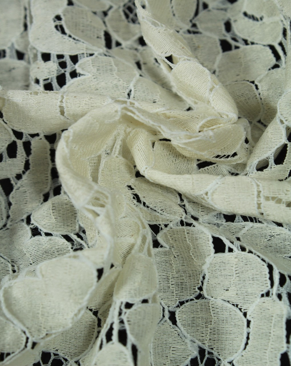 Greige Cotton Floral Design 1 Lace Cut Work Fabric