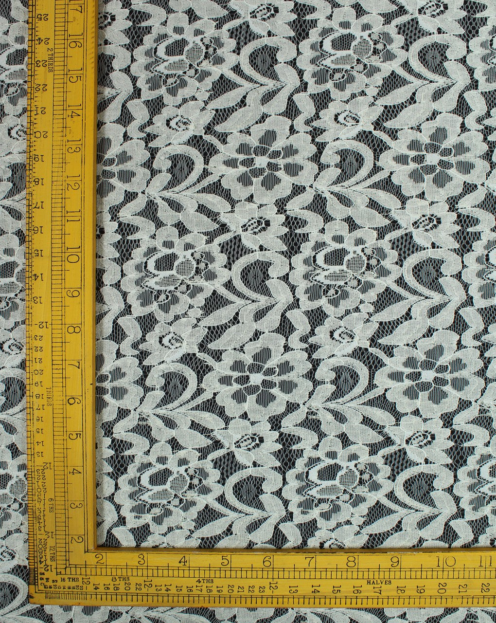 Greige Cotton Floral Design 3 Lace Cut Work Fabric
