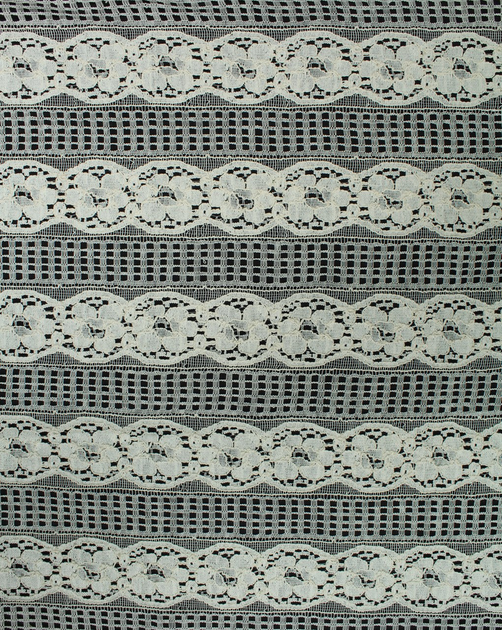 Greige Cotton Abstract Design 2 Lace Cut Work Fabric