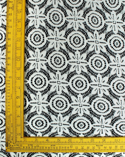 Polyester Rangoli Design Lace Cut Work Fabric (RFD)