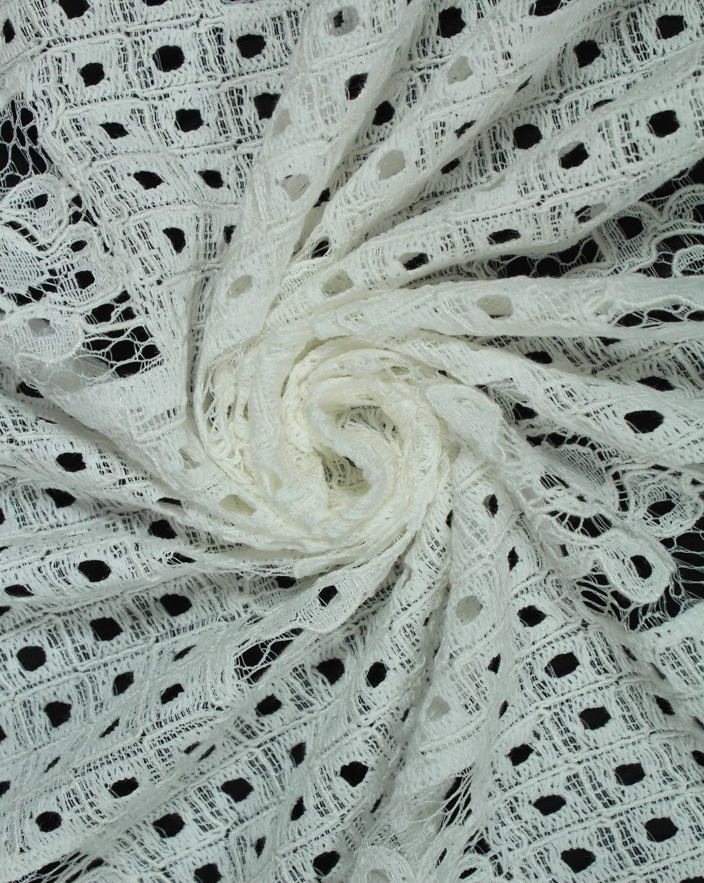 Polyester Abstract Design 6 Lace Cut Work Fabric (RFD)