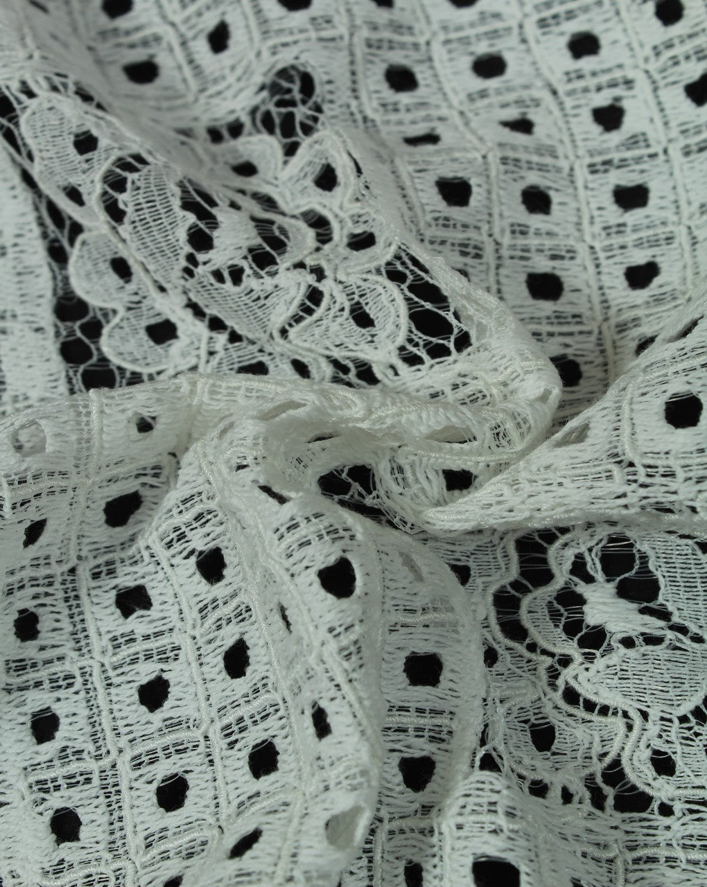 Polyester Abstract Design 6 Lace Cut Work Fabric (RFD)