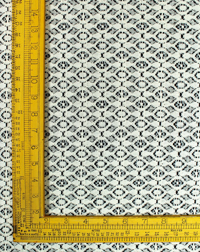 Polyester Geometric Design Lace Cut Work Fabric (RFD)