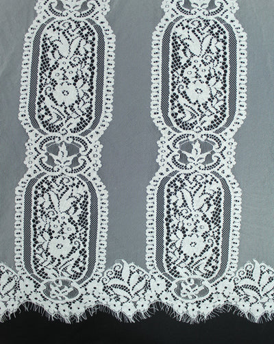 Polyester Abstract Design 7 Lace Cut Work Fabric (RFD)