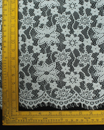 Polyester Floral Design 32 Lace Cut Work Fabric (RFD)