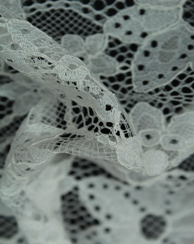 Polyester Floral Design 32 Lace Cut Work Fabric (RFD)