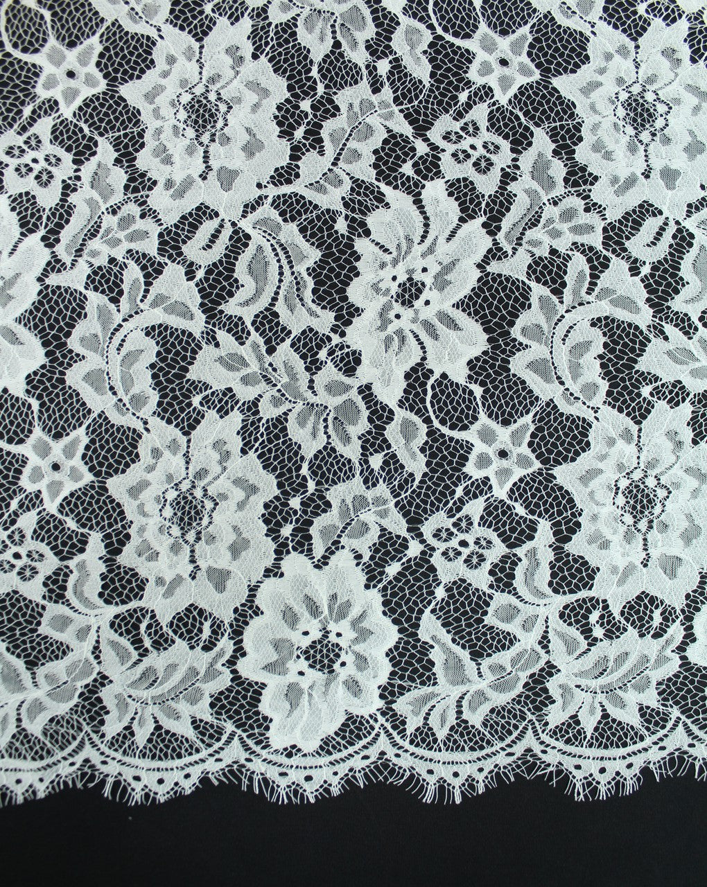 Polyester Floral Design 34 Lace Cut Work Fabric (RFD)