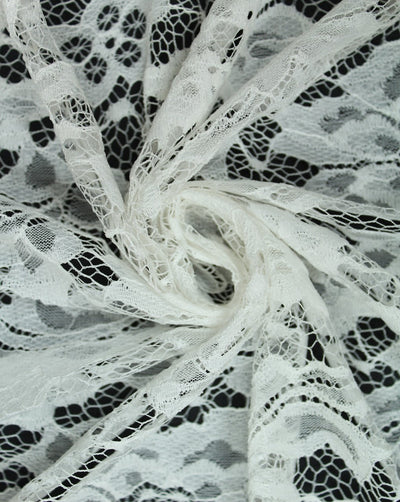 Polyester Floral Design 34 Lace Cut Work Fabric (RFD)