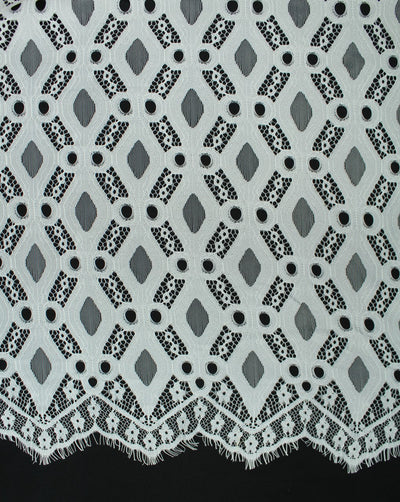 Polyester Chevron Design Lace Cut Work Fabric (RFD)