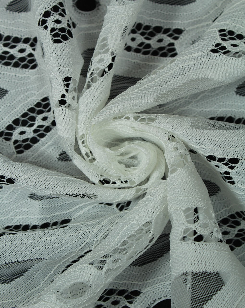 Polyester Chevron Design Lace Cut Work Fabric (RFD)