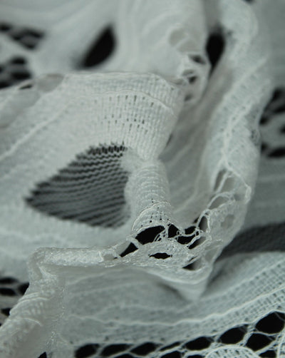 Polyester Chevron Design Lace Cut Work Fabric (RFD)