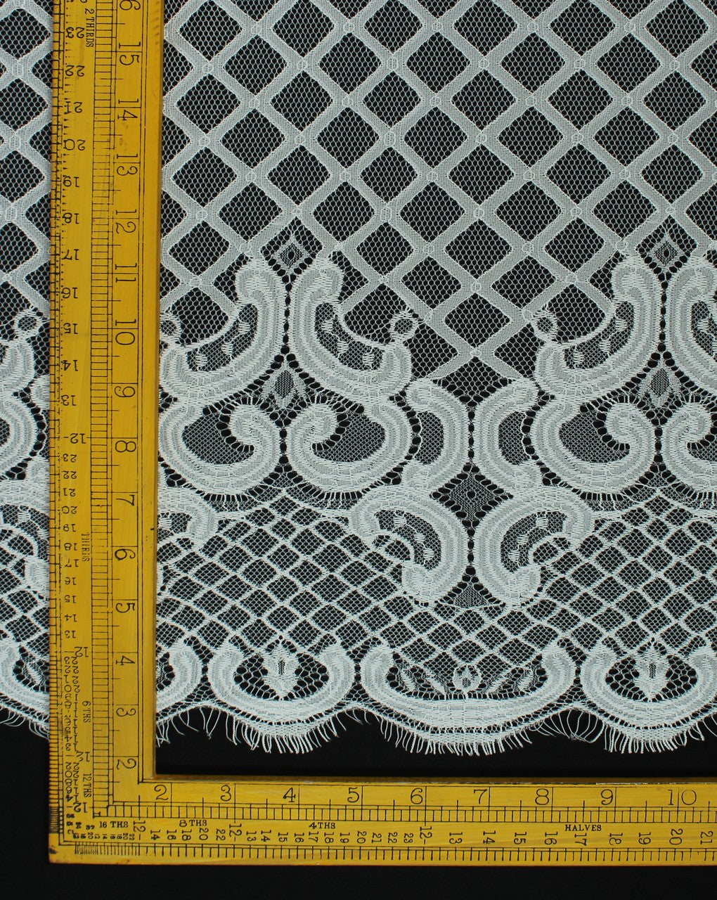 Polyester Abstract Design 14 Lace Cut Work Fabric (RFD)