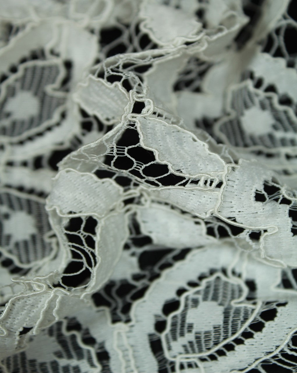 Polyester Floral Design 36 Lace Cut Work Fabric (RFD)
