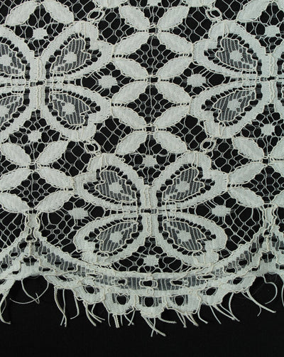 Polyester Floral Design 36 Lace Cut Work Fabric (RFD)