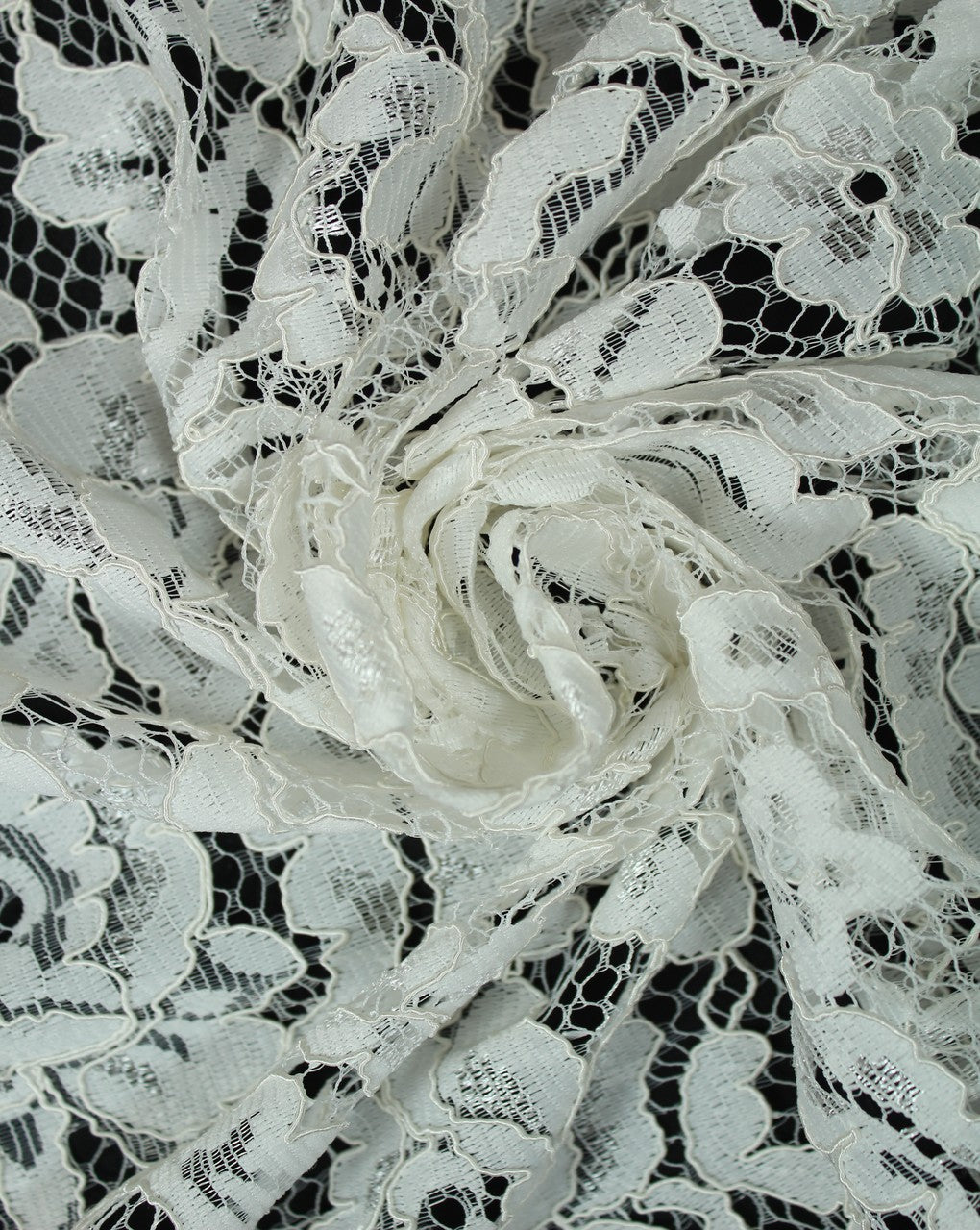 Polyester Floral Design 37 Lace Cut Work Fabric (RFD)