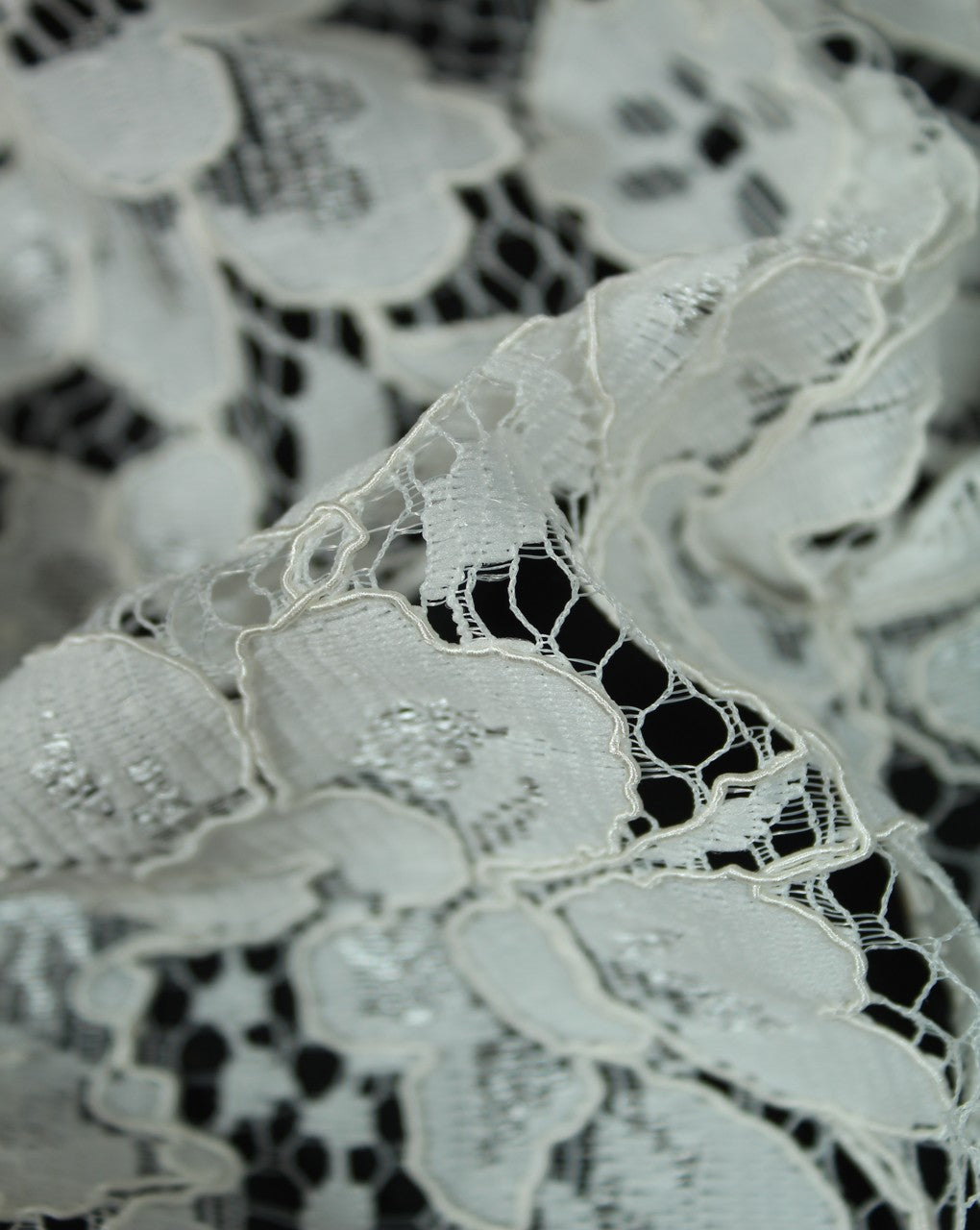 Polyester Floral Design 37 Lace Cut Work Fabric (RFD)