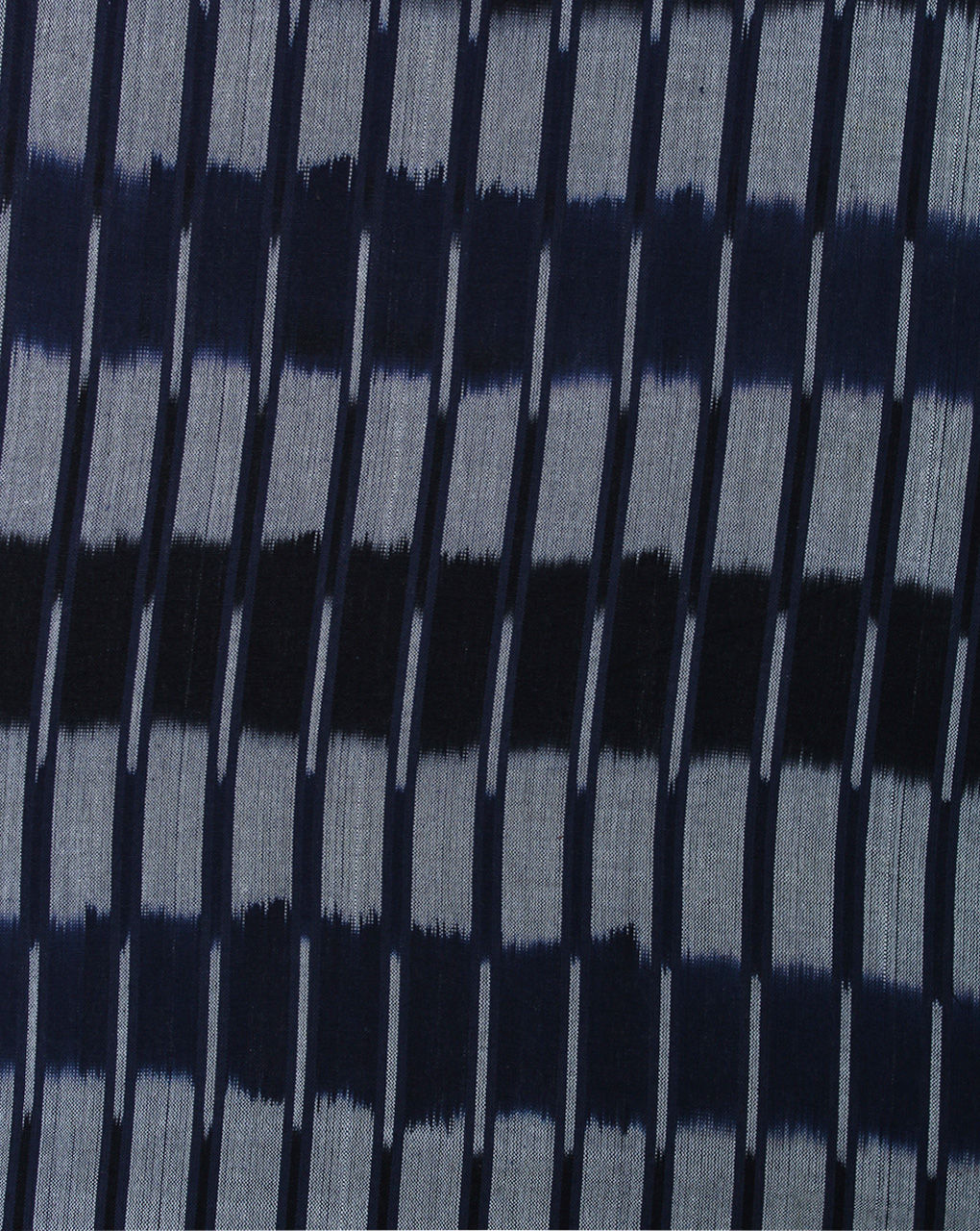 Navy Blue Ikat Design Yarn Dyed Cotton Fabric