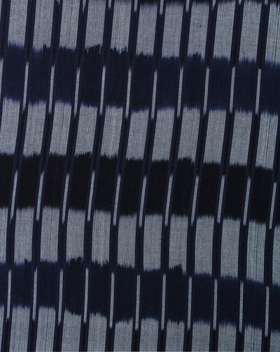 Navy Blue Ikat Design Yarn Dyed Cotton Fabric