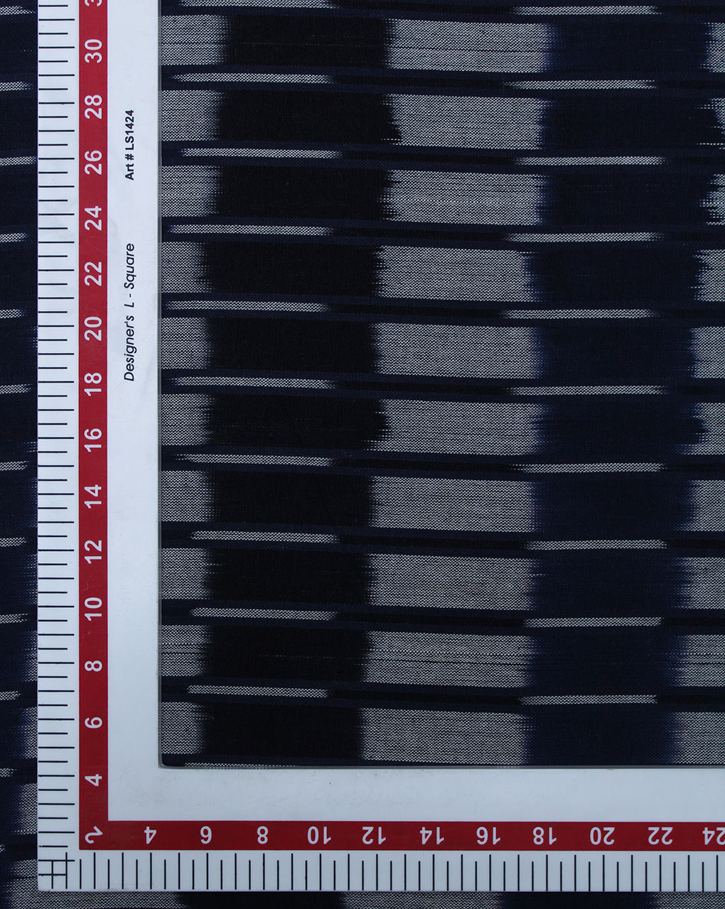 Navy Blue Ikat Design Yarn Dyed Cotton Fabric