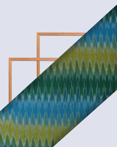 Multicolor Ikat Design Yarn Dyed Cotton Fabric