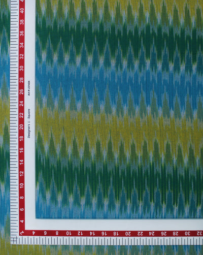 Multicolor Ikat Design Yarn Dyed Cotton Fabric