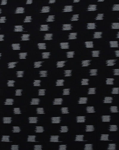 Black Ikat Design Yarn Dyed Cotton Fabric