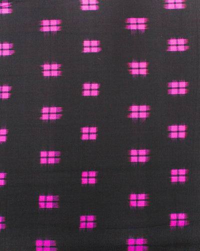 Dark Brown Ikat Design Yarn Dyed Cotton Fabric