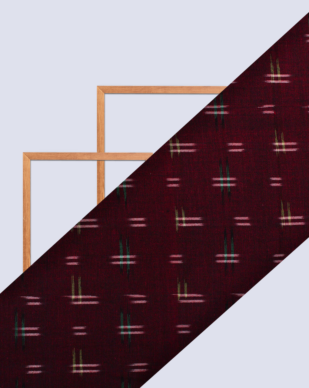 Maroon Ikat Design Yarn Dyed Cotton Fabric – Sahni Fabs
